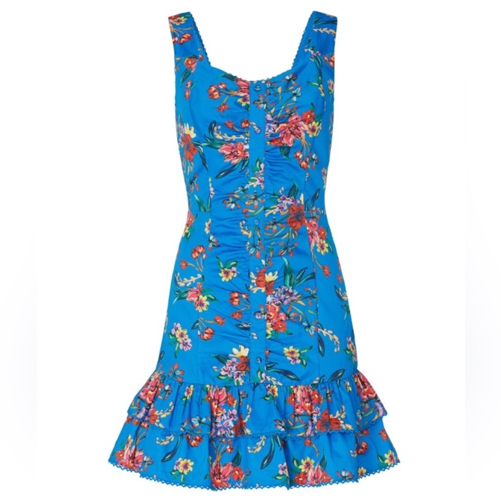 Parker Mahari Floral Cotton Flounce Mini Dress